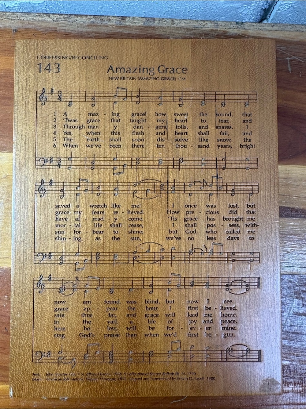 P. Graham Dunn Amazing Grace Cherry Wood Hymnal Plaque – Amish Made